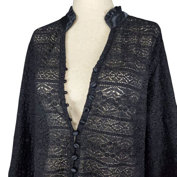 Vintage Alfani Lace Button closure Cardigan Top - Size Large - Picture 3 of 6